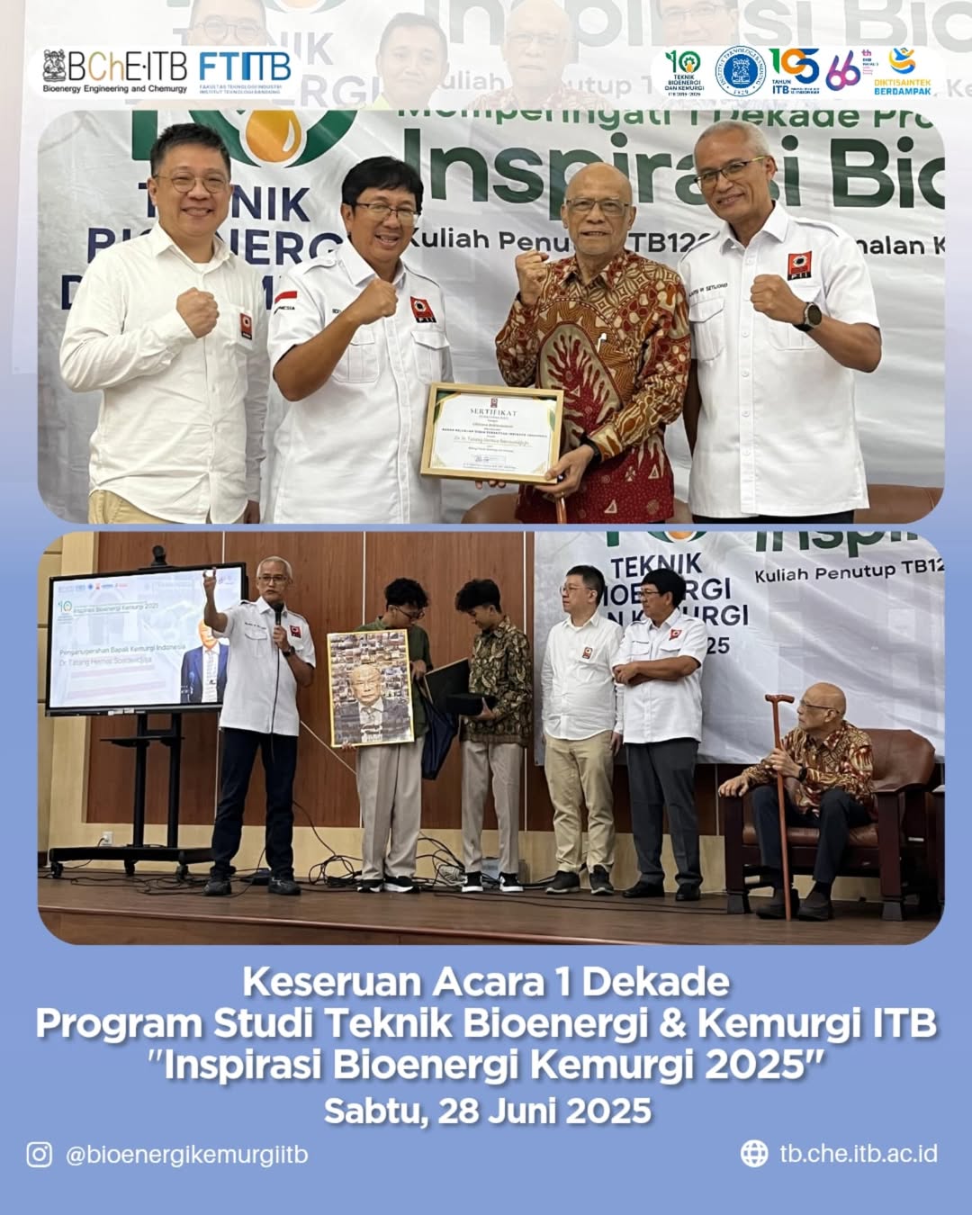 Keseruan Perayaan 1 Dekade Program Studi Teknik Bioenergi Kemurgi Itb